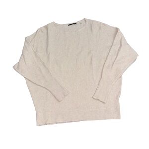 T Tahari Cream Waffle Knit Long Sleeve Sweater Size Large